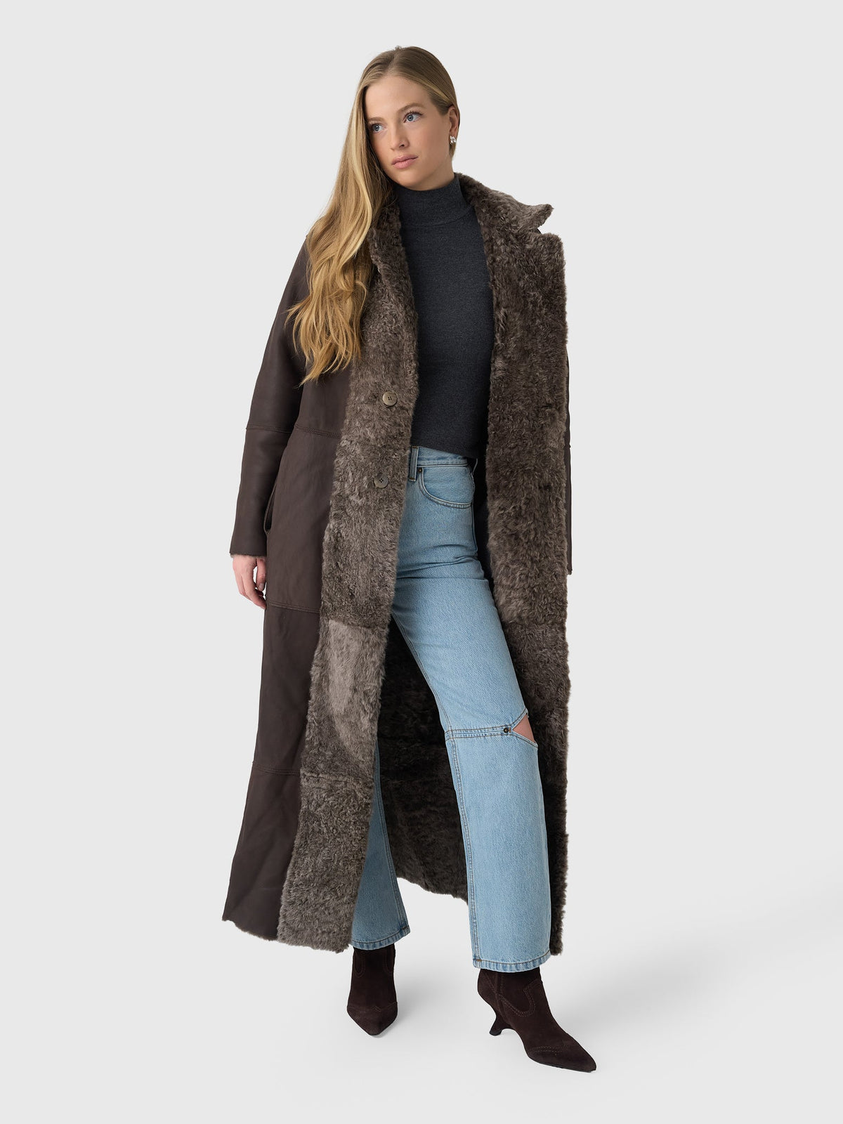 Frauenschuh Women's Johanna Long Lambskin Coat