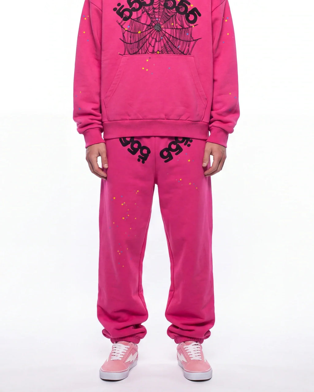 Sp5der Angel Number Sweatpants Pink