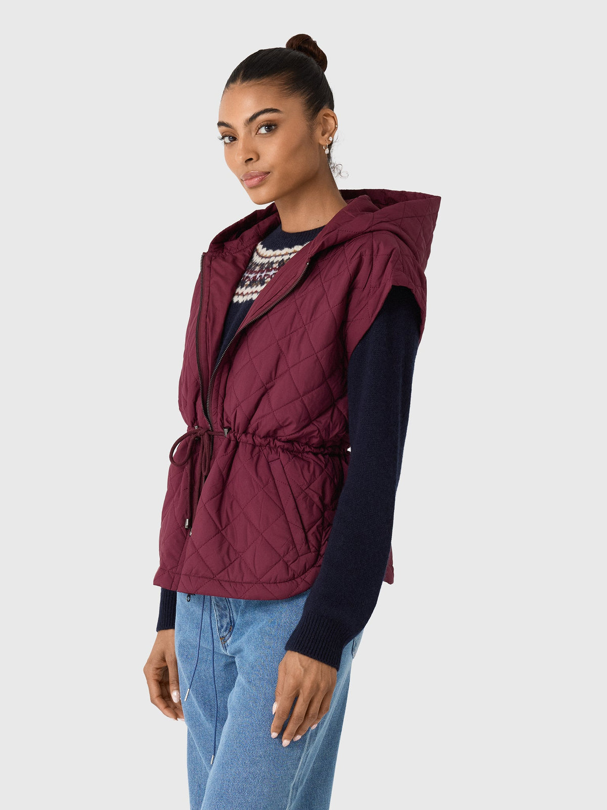 Women's Anorak Hoodie Puffer Vest