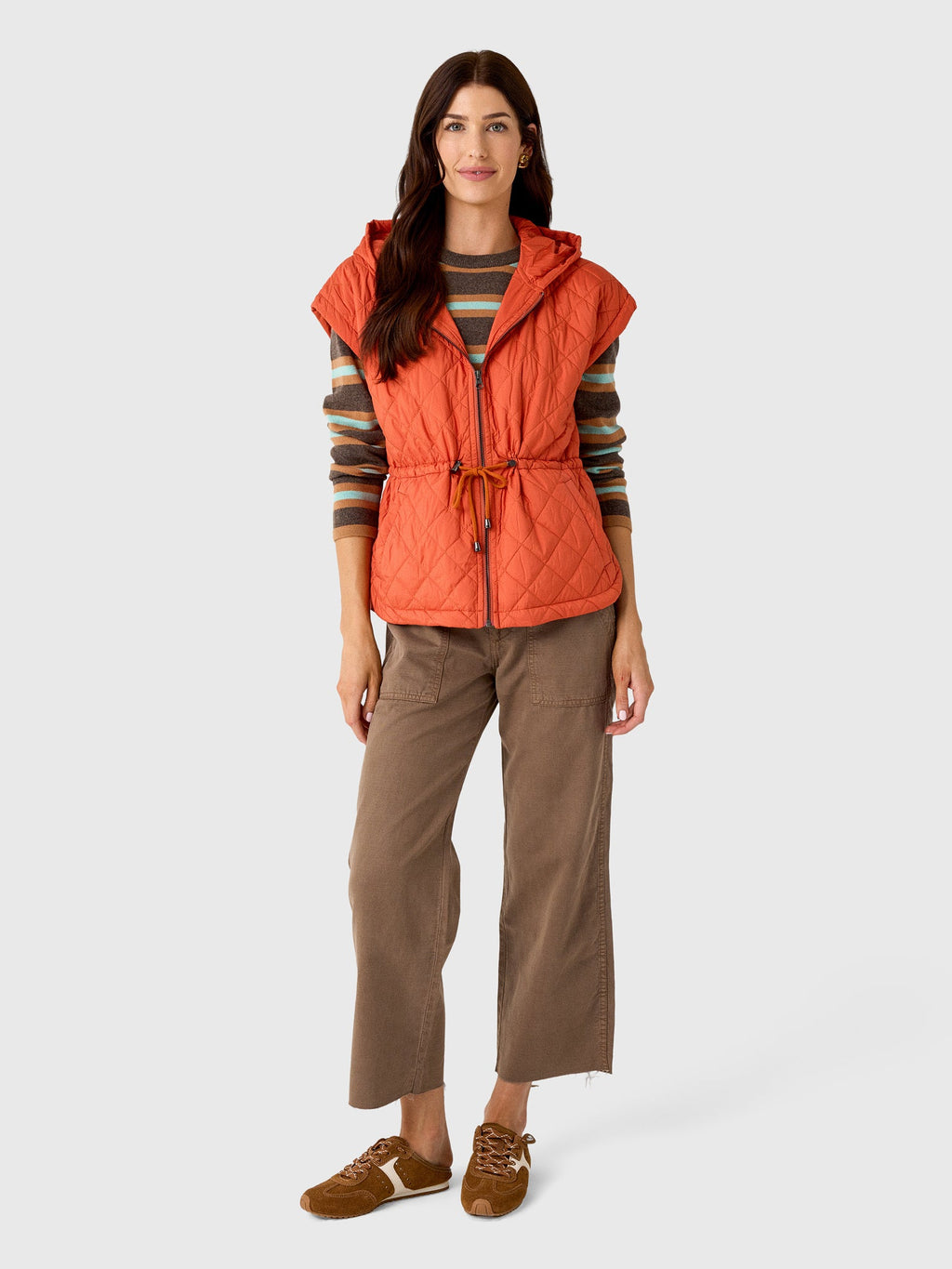 Women's Anorak Hoodie Puffer Vest