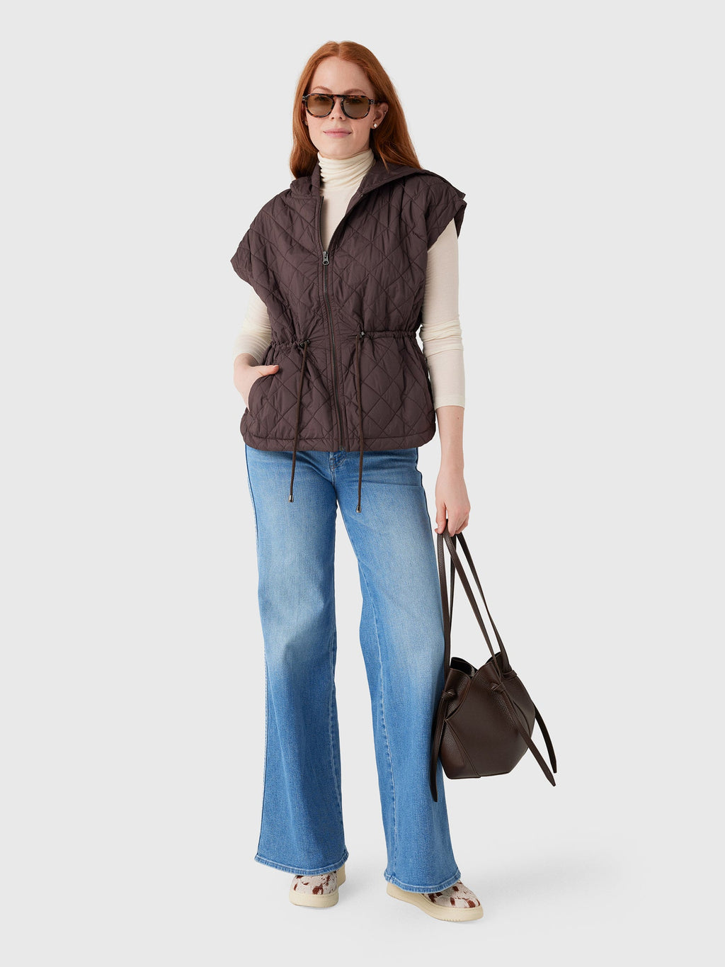 Women's Anorak Hoodie Puffer Vest