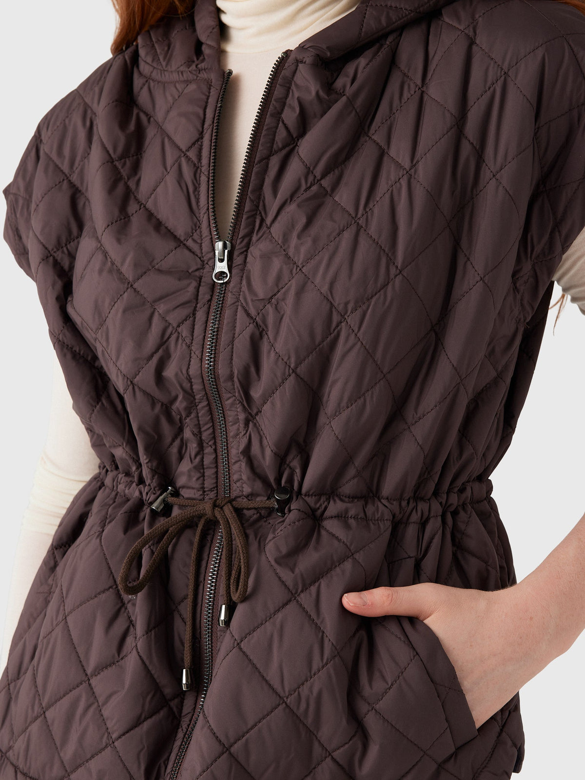 Women's Anorak Hoodie Puffer Vest