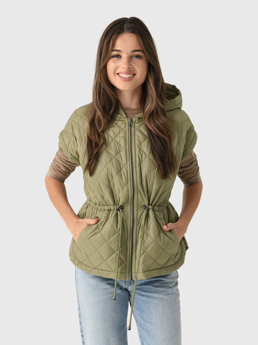 Women's Anorak Hoodie Puffer Vest