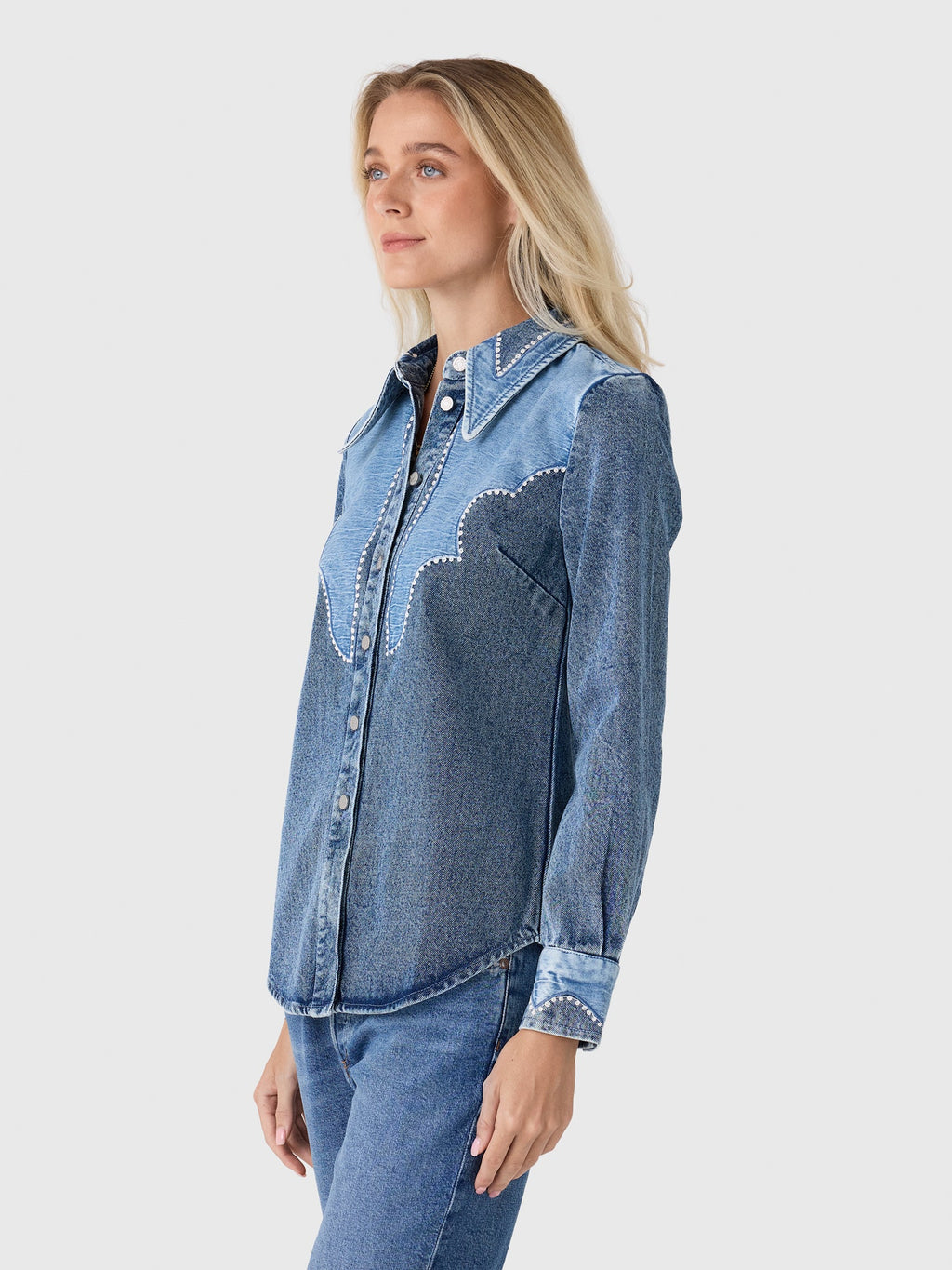 Alemais Women's Jesse Denim Appliqué Shirt