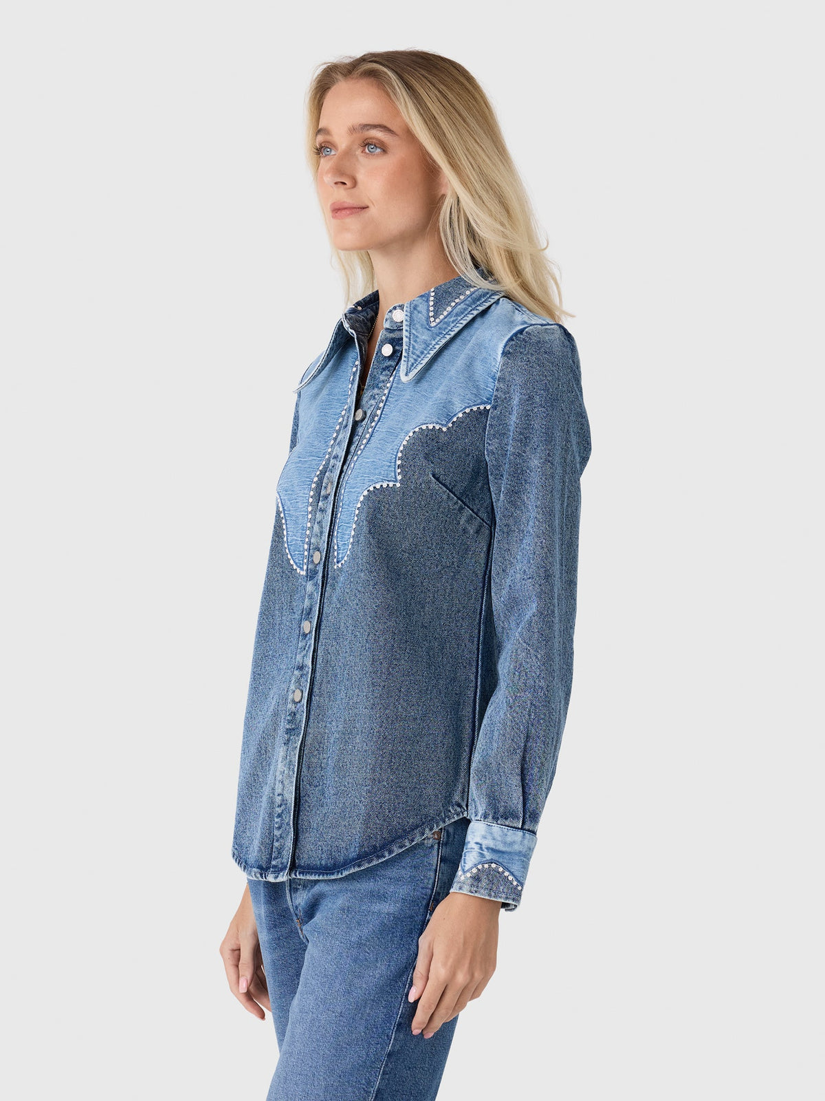 Alemais Women's Jesse Denim Appliqué Shirt