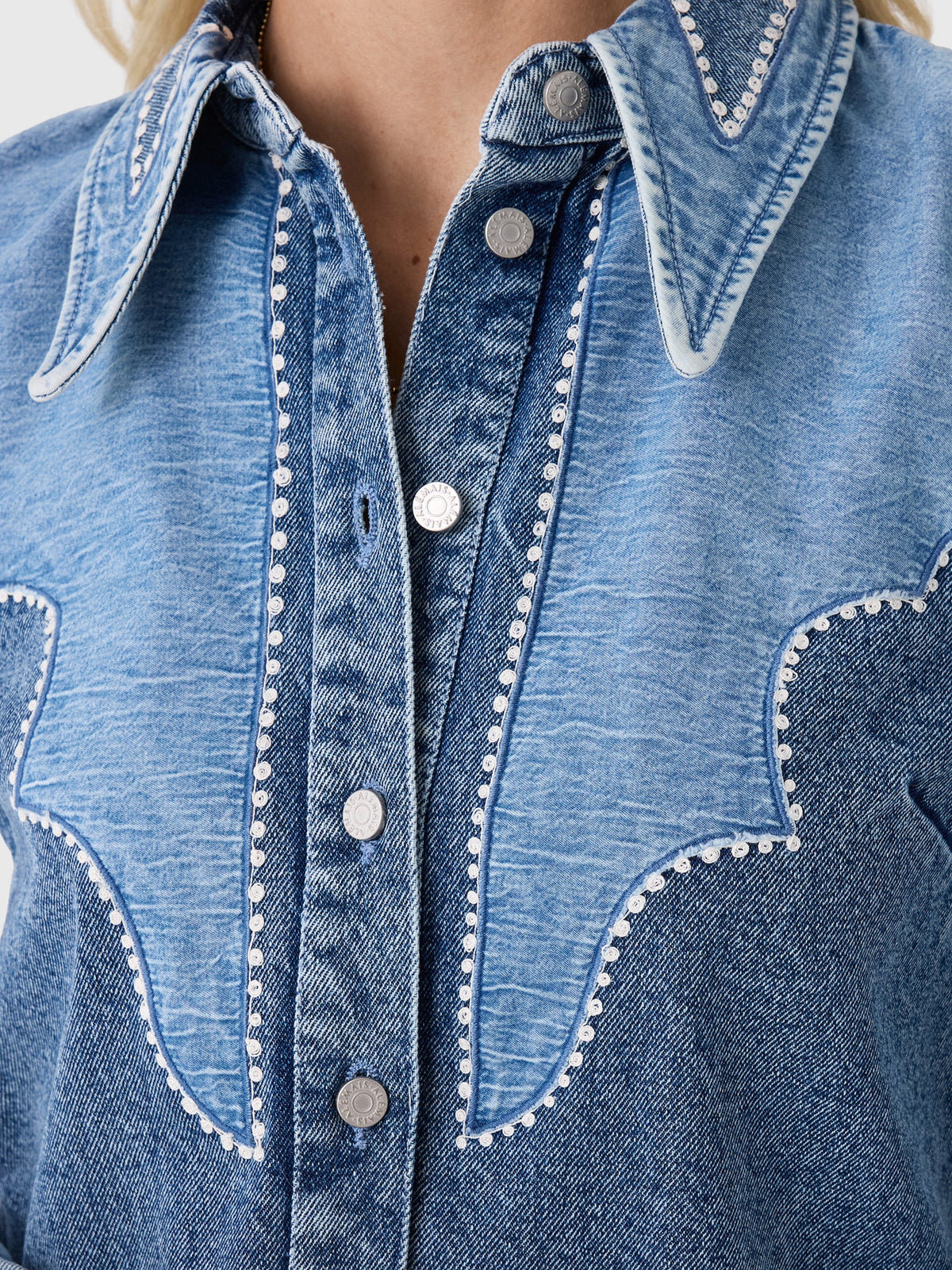 Alemais Women's Jesse Denim Appliqué Shirt