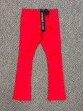 STYLO DENIM RED STACKED FLARE
