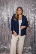 Boardroom Babe Blazer In Midnight Blue - Reg & Curvy