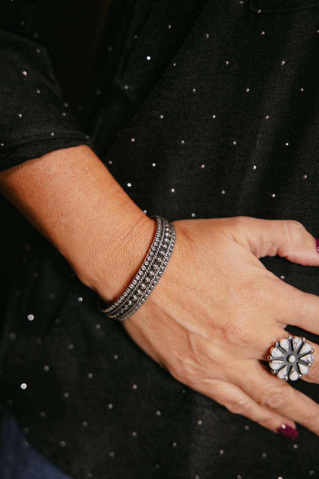 Boho Sol: Silver Stacks Cuff Bracelet