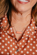 Boho Sol: Coral Glow Bar Necklace