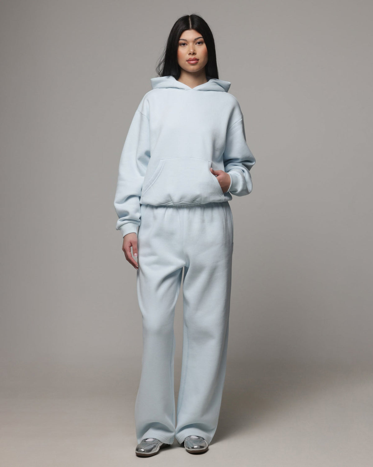 American Thrift Women's Classic Hoodie Light Blue