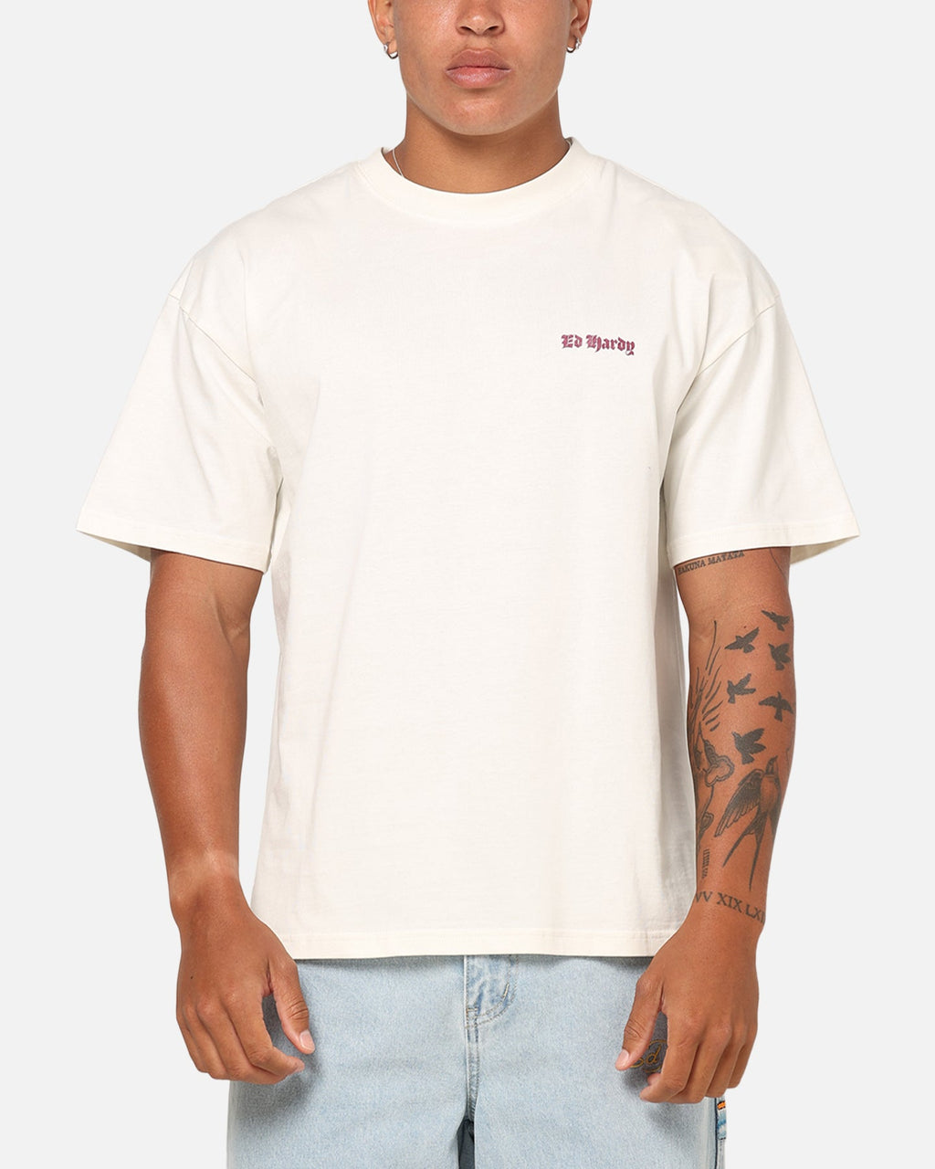 Ed Hardy Sacred Heart T-Shirt Off White