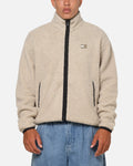 Tommy Jeans Relaxed Badge Zip Through Jacket Beige