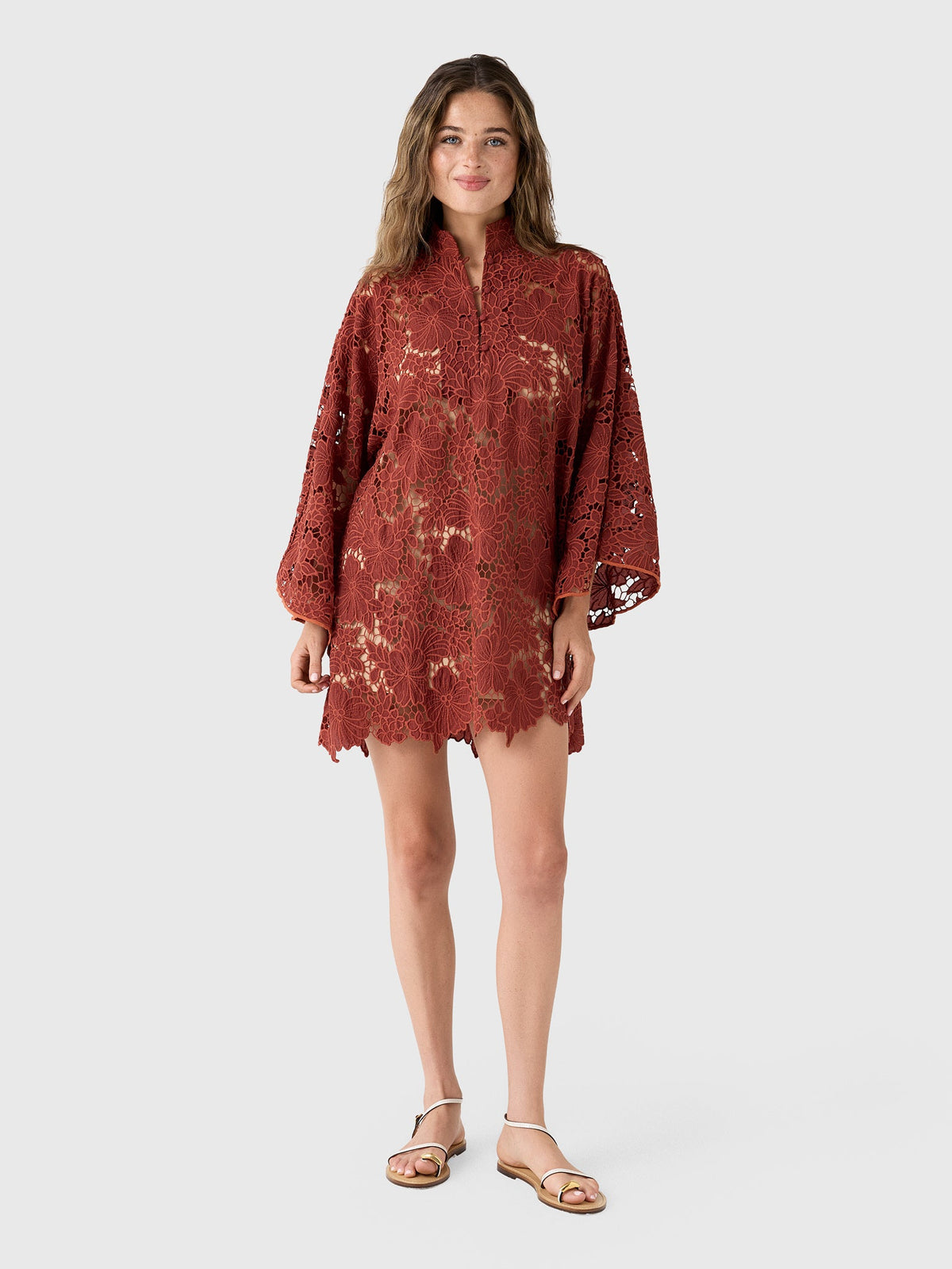 La Vie Women's Autumn Floral Mini Caftan