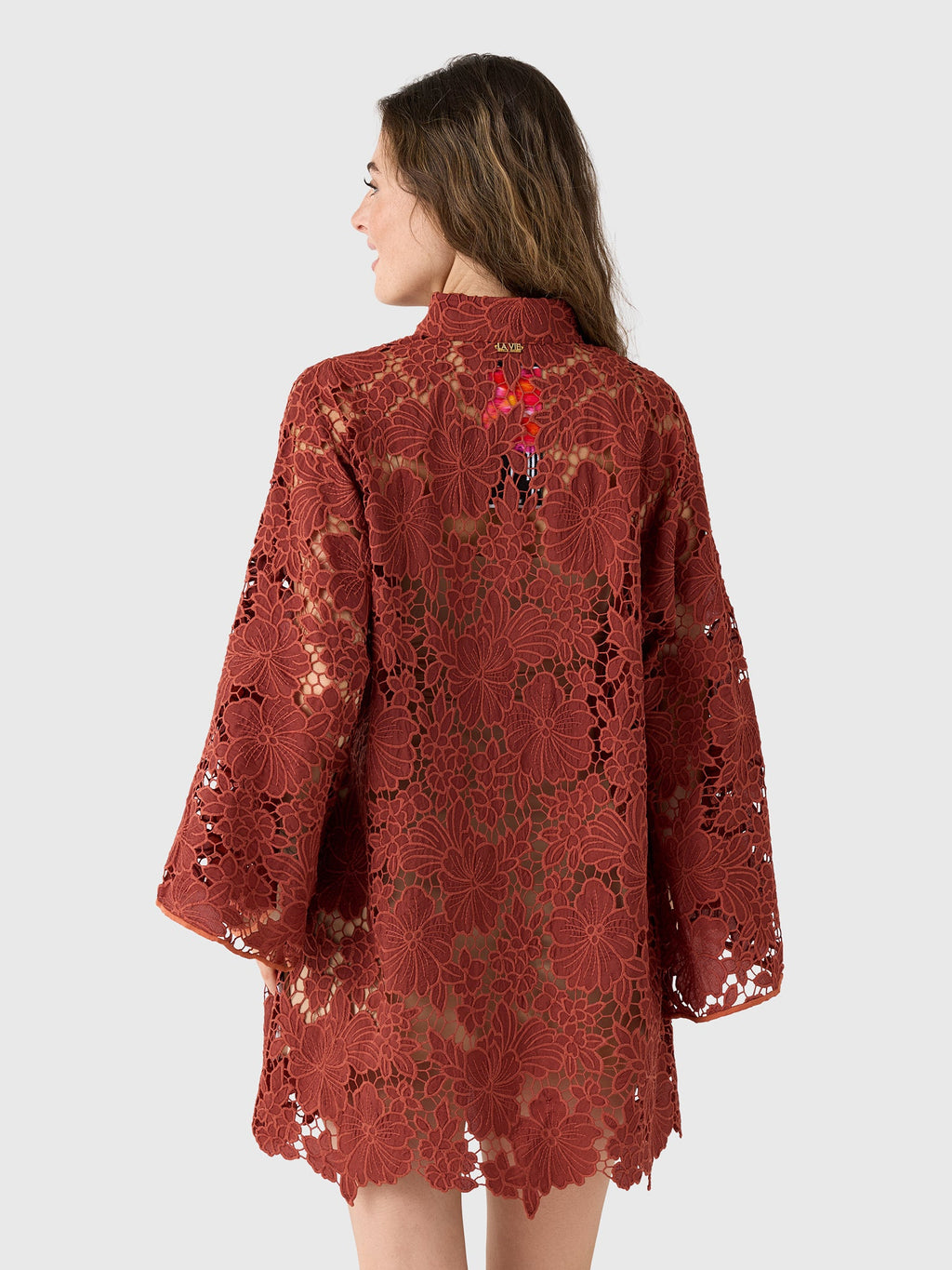La Vie Women's Autumn Floral Mini Caftan