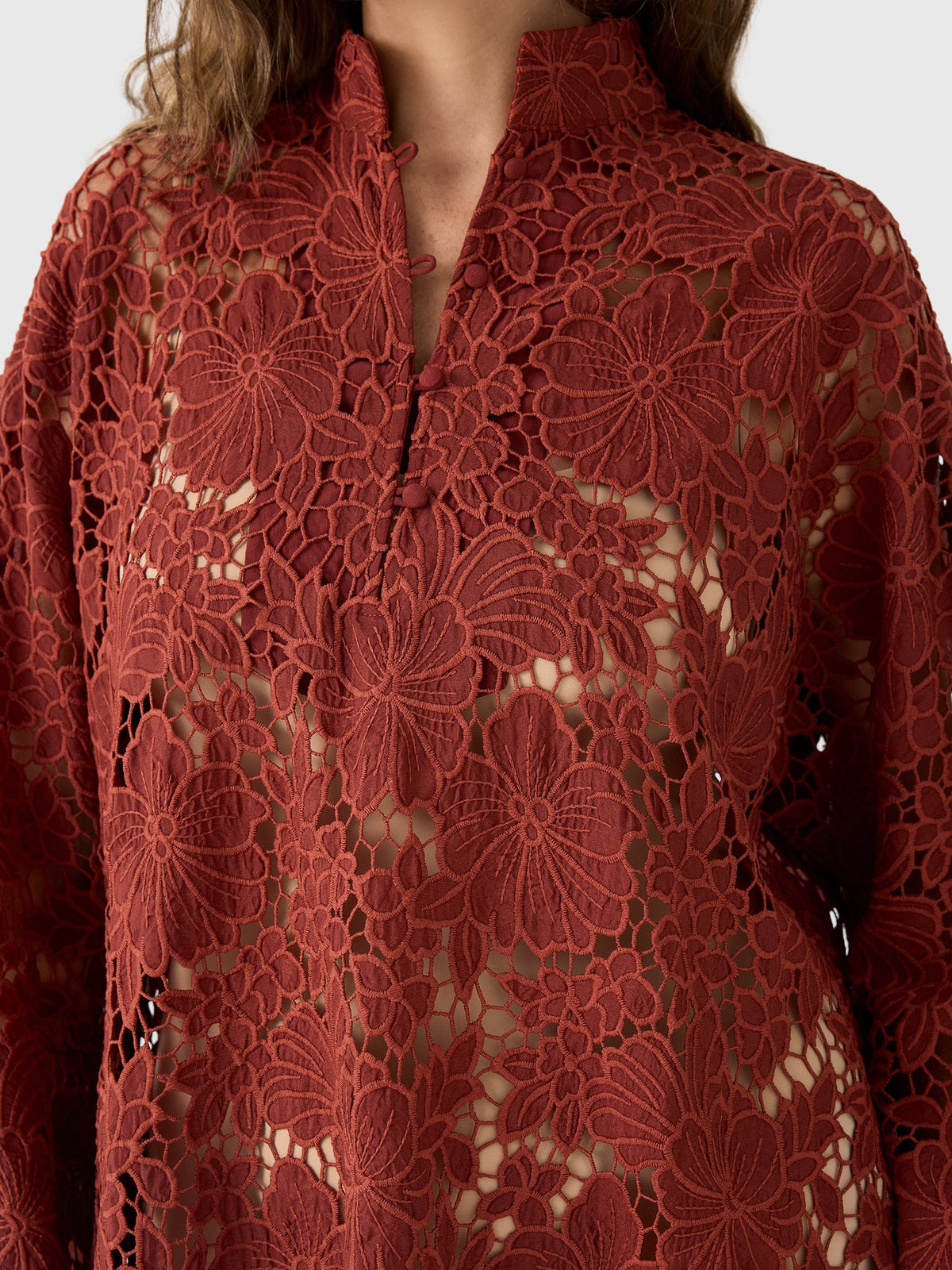 La Vie Women's Autumn Floral Mini Caftan