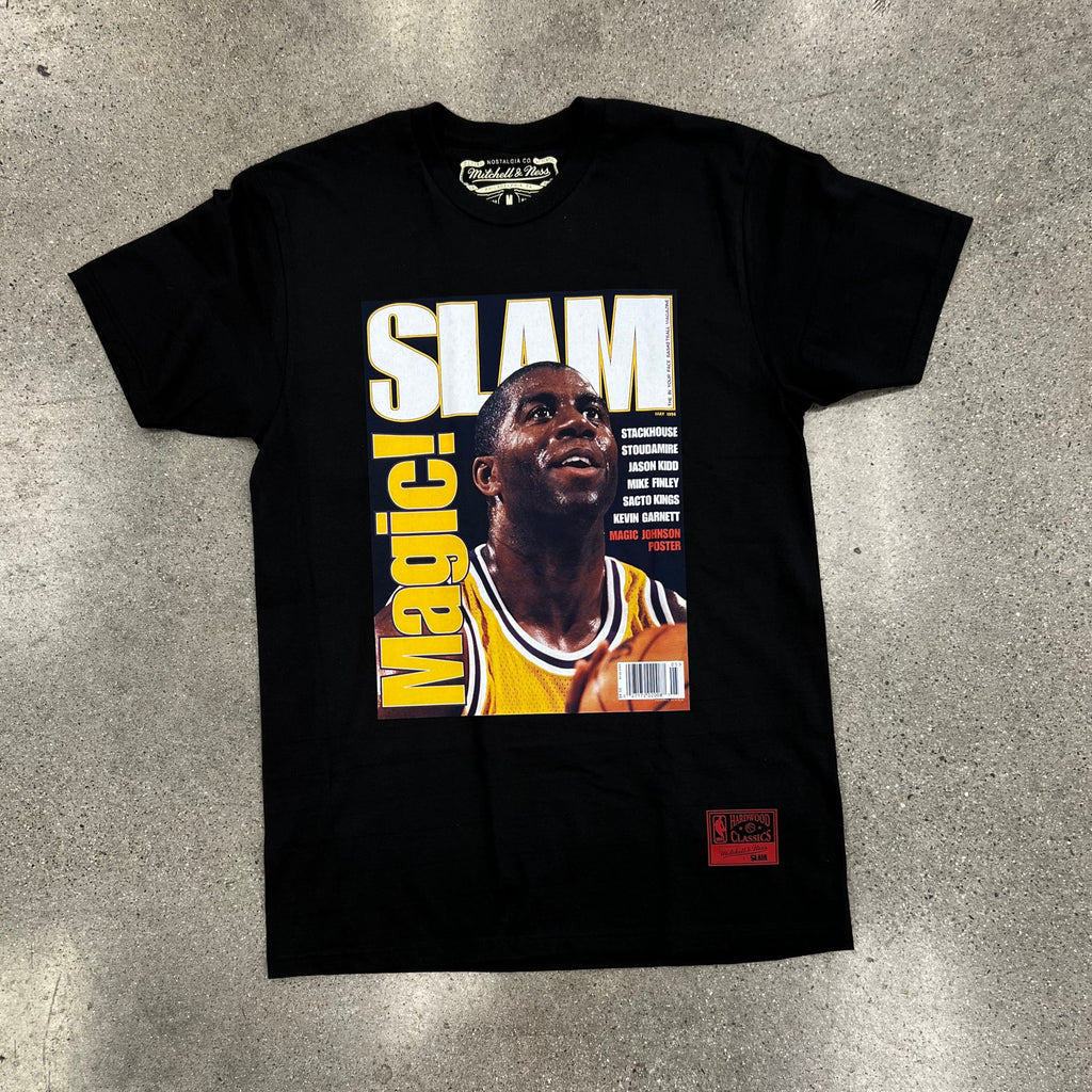 NBA SLAM COVER TEE LAKERS MAGIC JOHNSON BLACK