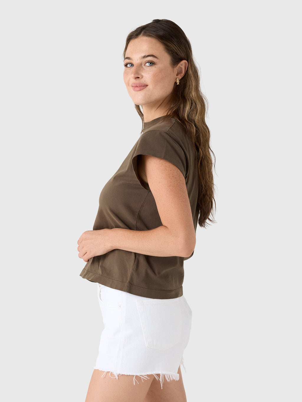Agolde Women's Long Line Bryce Cap Sleeve Tee