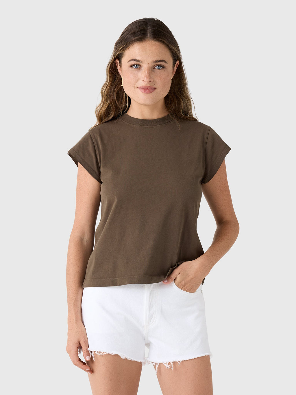 Agolde Women's Long Line Bryce Cap Sleeve Tee