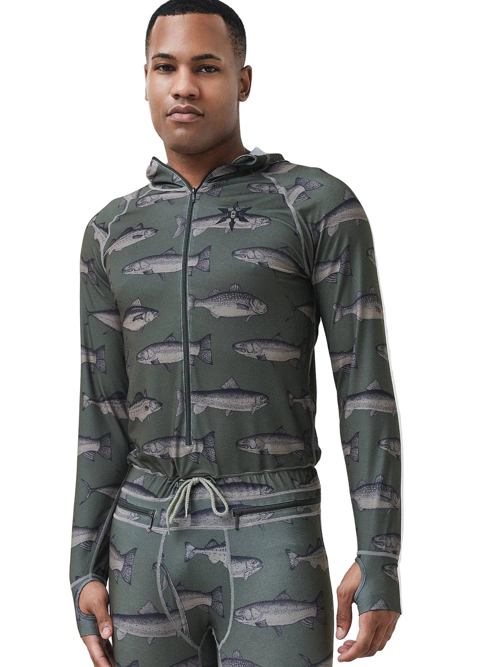 Airblaster Mens Classic Ninja Suit Olive Fish XXL