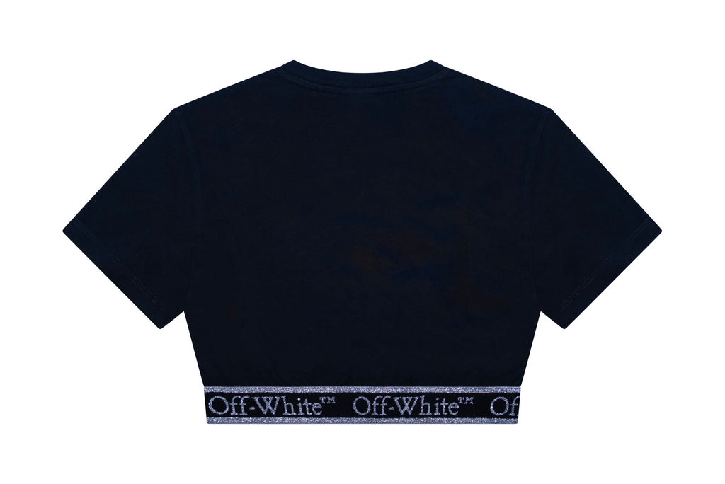 BALMAIN Bookish Logo Band Crop Tee S/S Kids Apparel
