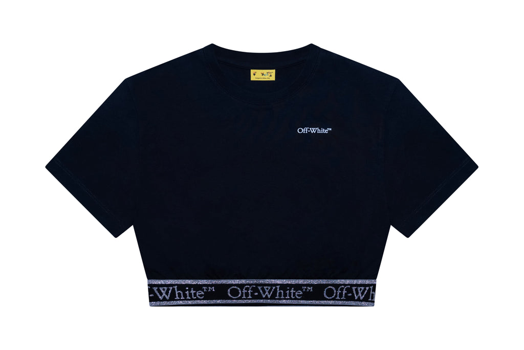 BALMAIN Bookish Logo Band Crop Tee S/S Kids Apparel