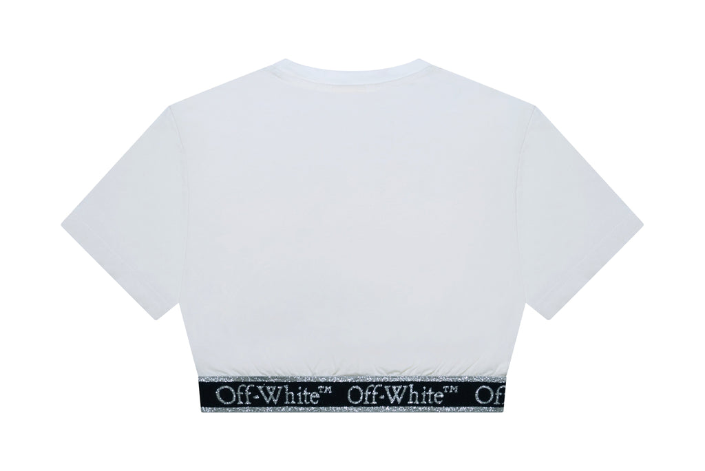 BALMAIN Bookish Logo Band Crop Tee S/S Kids Apparel