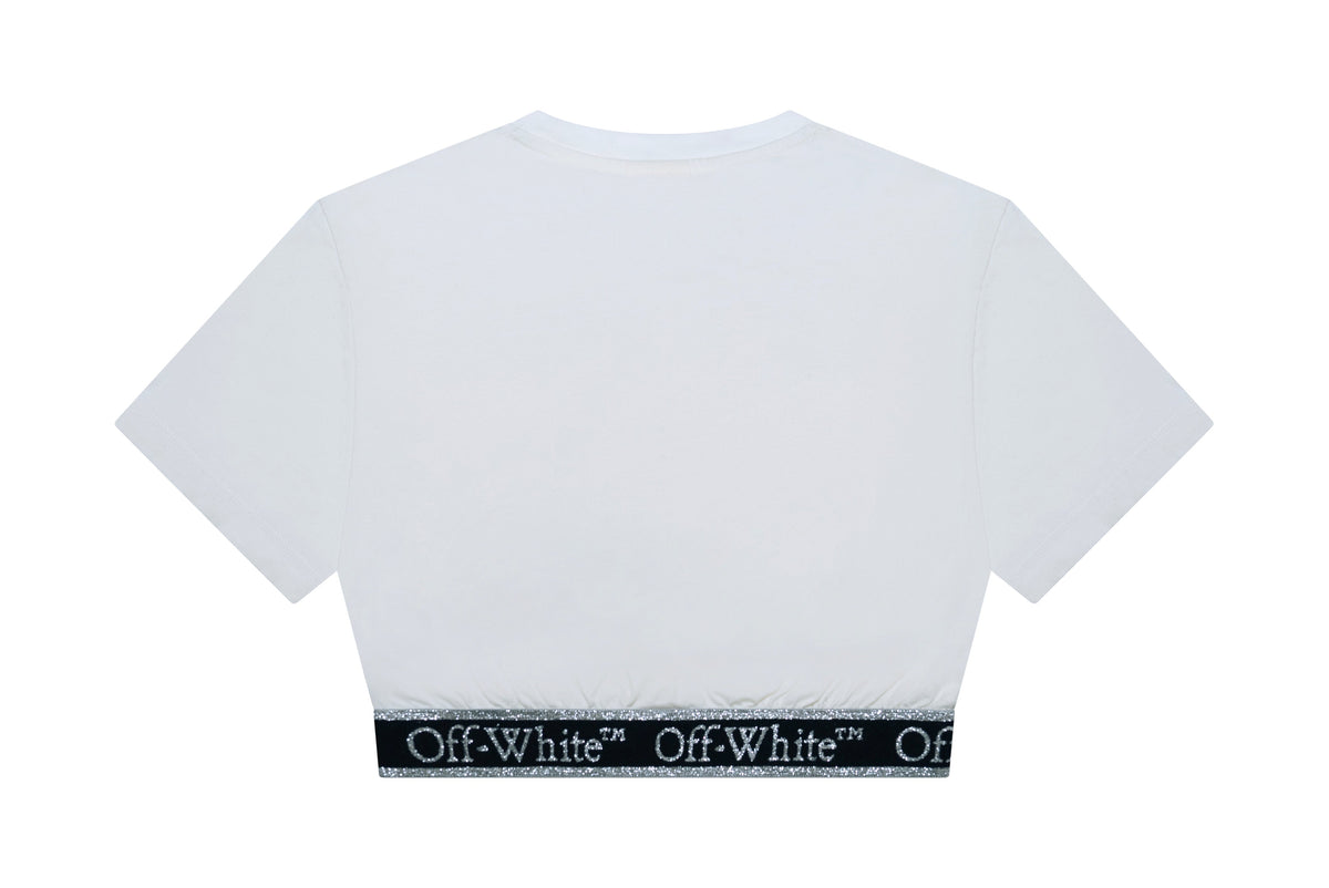 BALMAIN Bookish Logo Band Crop Tee S/S Kids Apparel