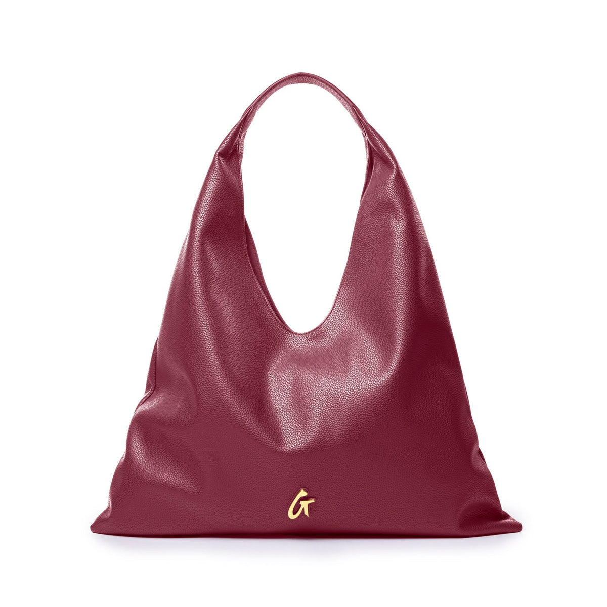 PEBBLE HOBO SHOULDER BAG - BURGUNDY