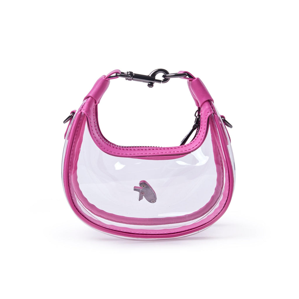 NANO CLEAR HOBO BAG - HOT PINK