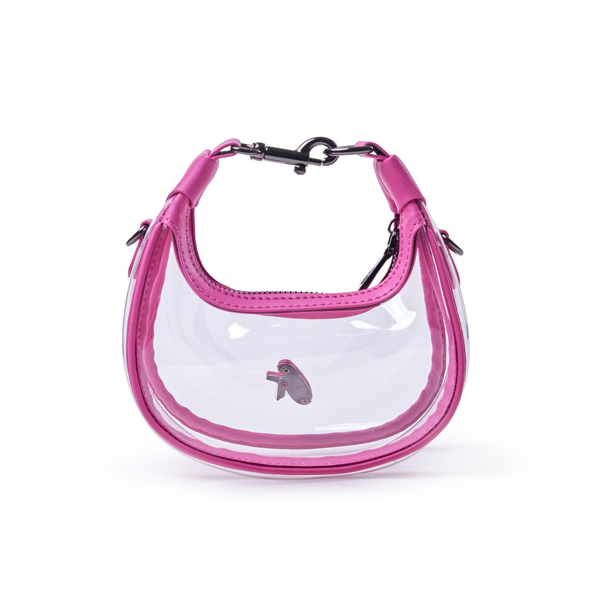 NANO CLEAR HOBO BAG - HOT PINK