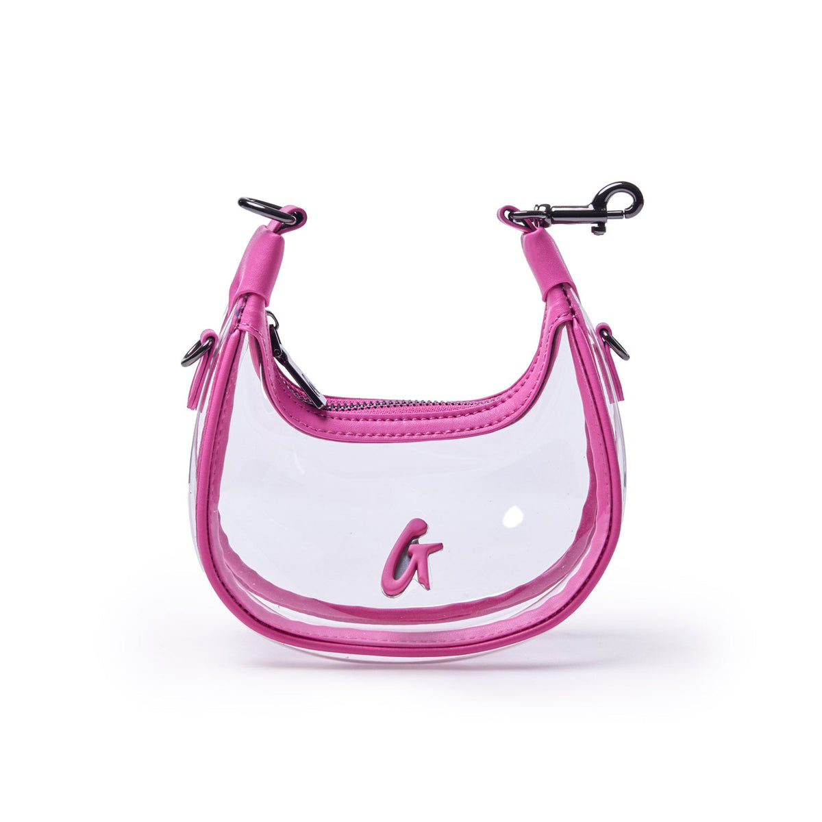 NANO CLEAR HOBO BAG - HOT PINK