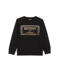 BALMAIN Thick Cotton Jersey Sweatshirt Kids Apparel