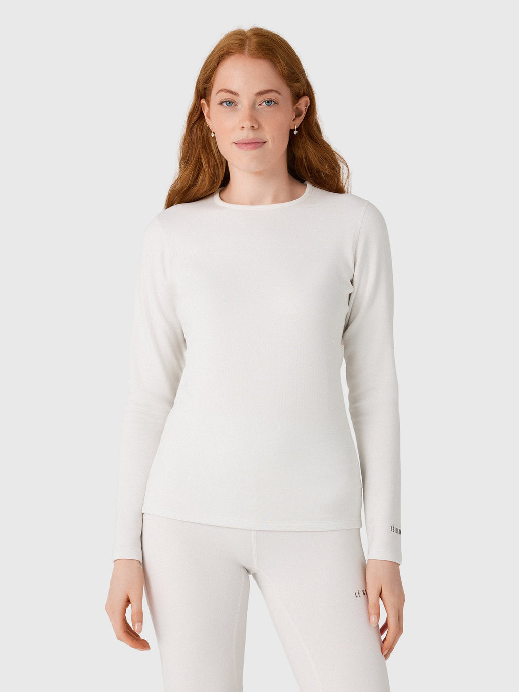 Le Bent Women's Heavyweight Grid Fleece Crew Base Layer Top