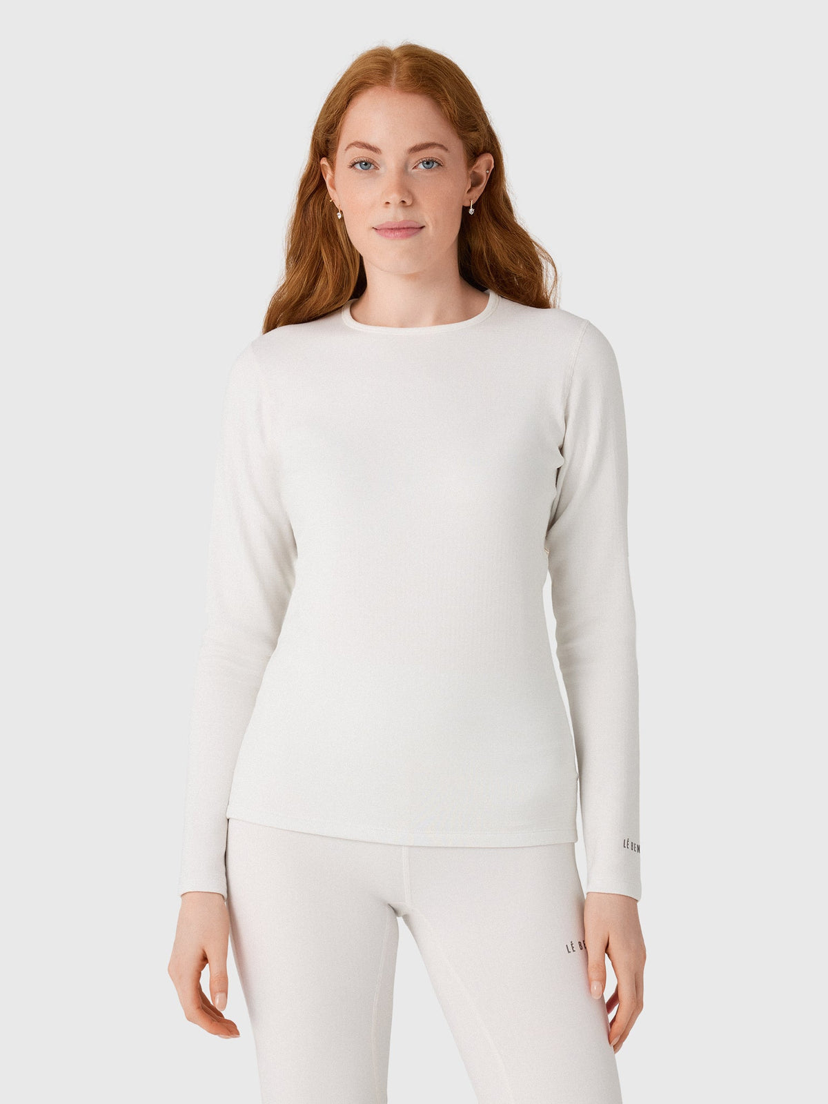 Le Bent Women's Heavyweight Grid Fleece Crew Base Layer Top