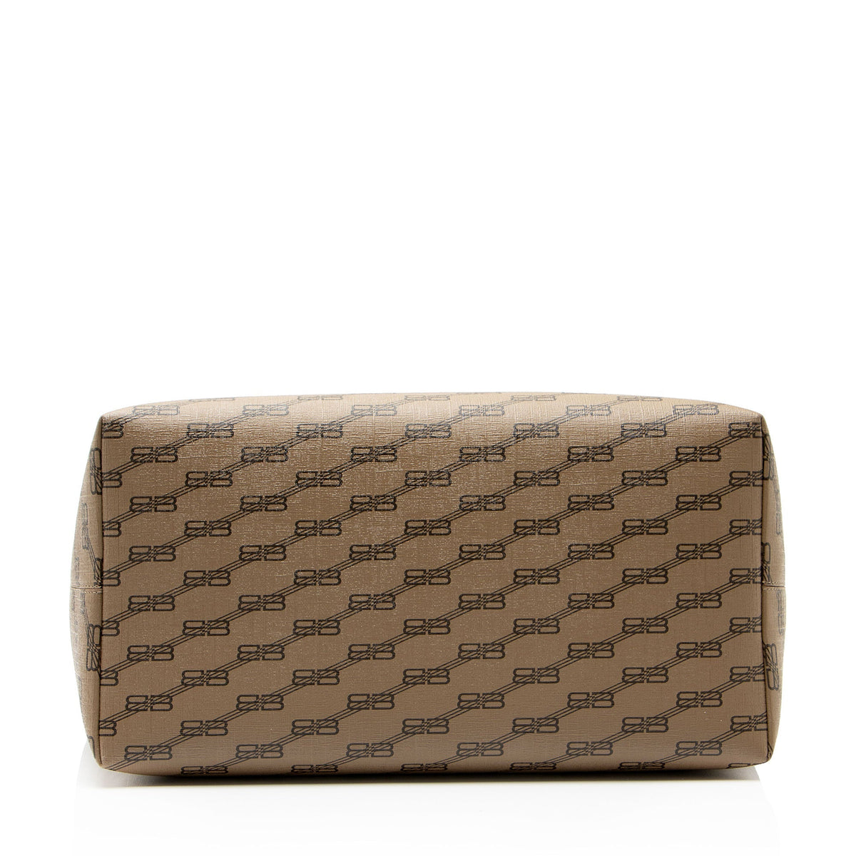 Balenciaga BB Monogram Canvas Signature Large Shopper Tote Bag - Brown