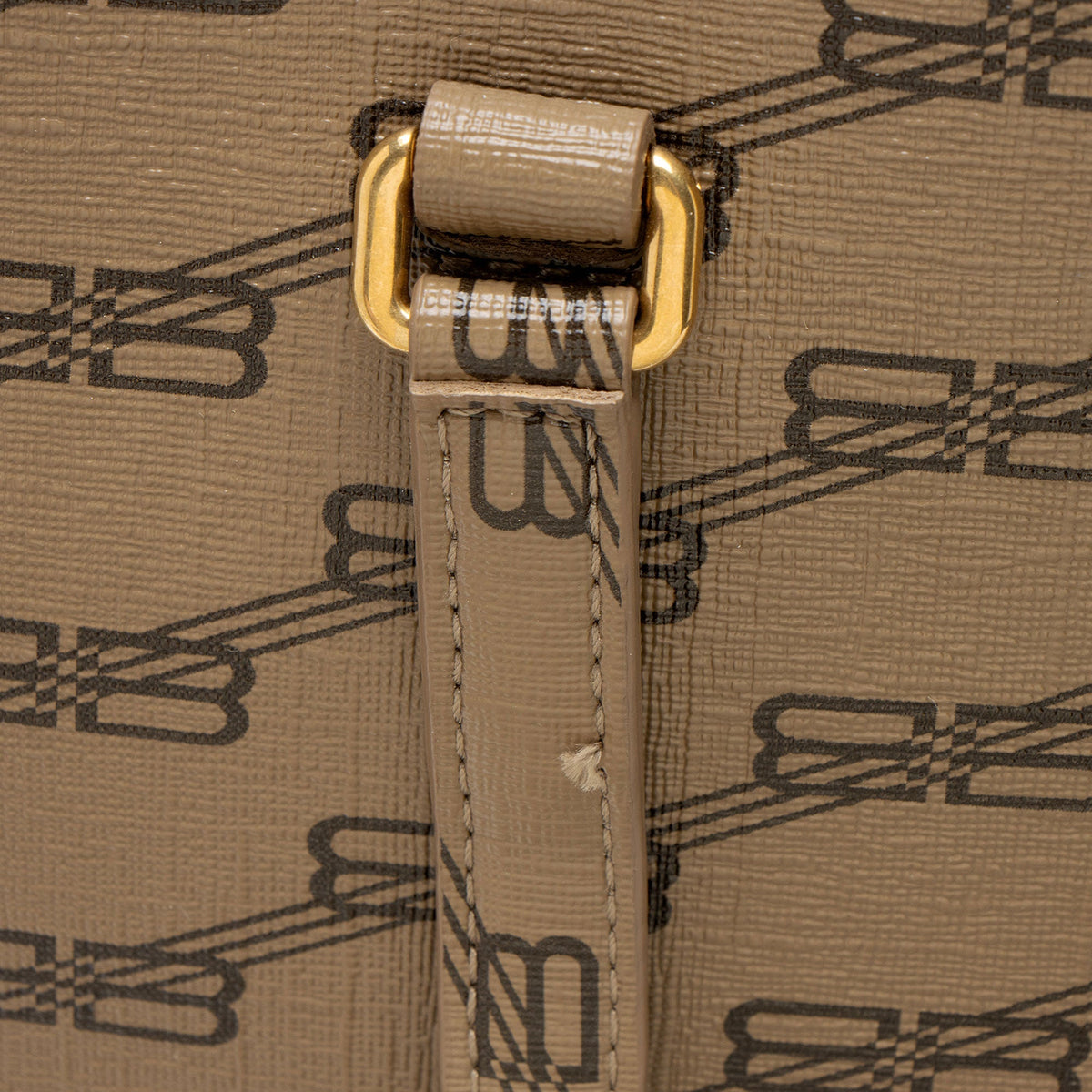 Balenciaga BB Monogram Canvas Signature Large Shopper Tote Bag - Brown