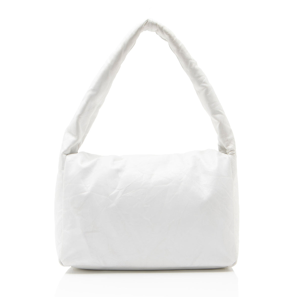Balenciaga Calfskin Monaco Medium Shoulder Bag - White