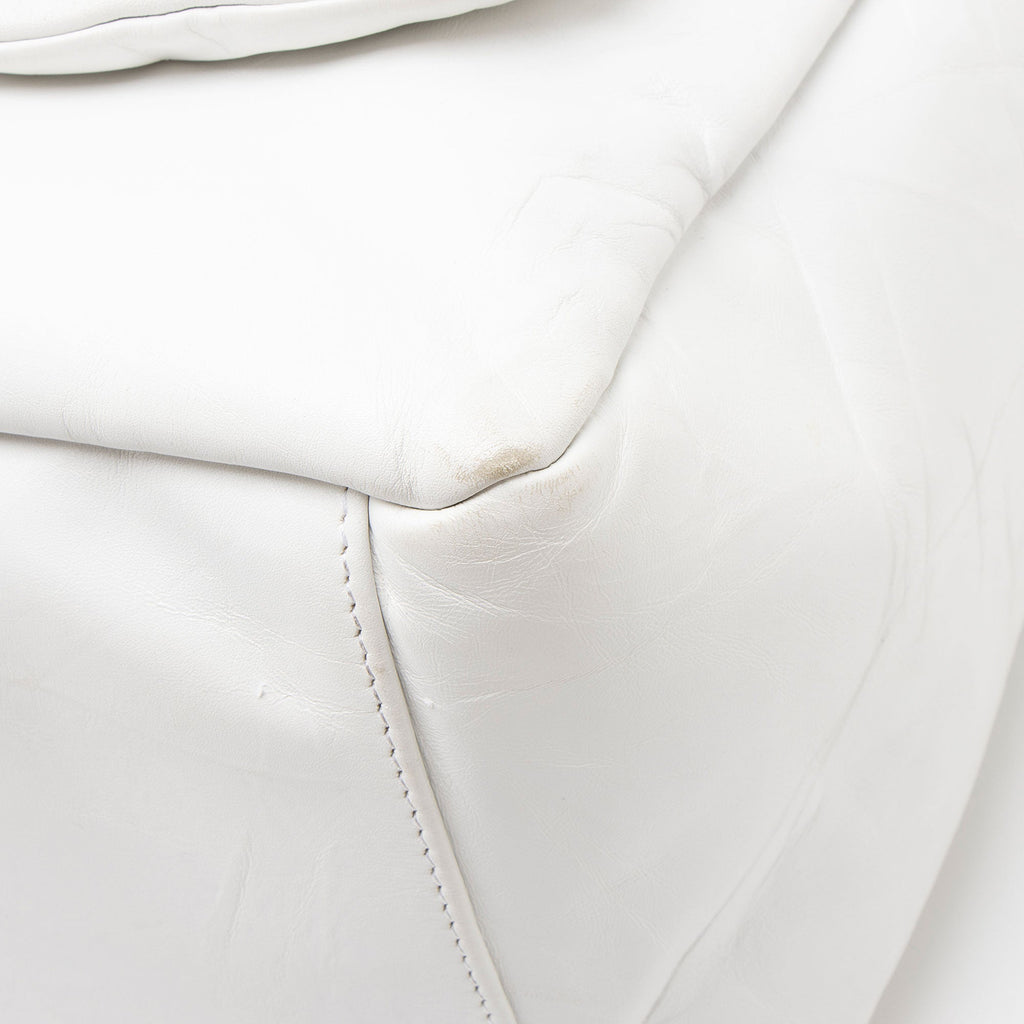 Balenciaga Calfskin Monaco Medium Shoulder Bag - White