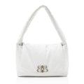 Balenciaga Calfskin Monaco Medium Shoulder Bag - White