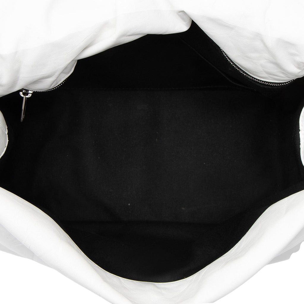 Balenciaga Calfskin Monaco Medium Shoulder Bag - White