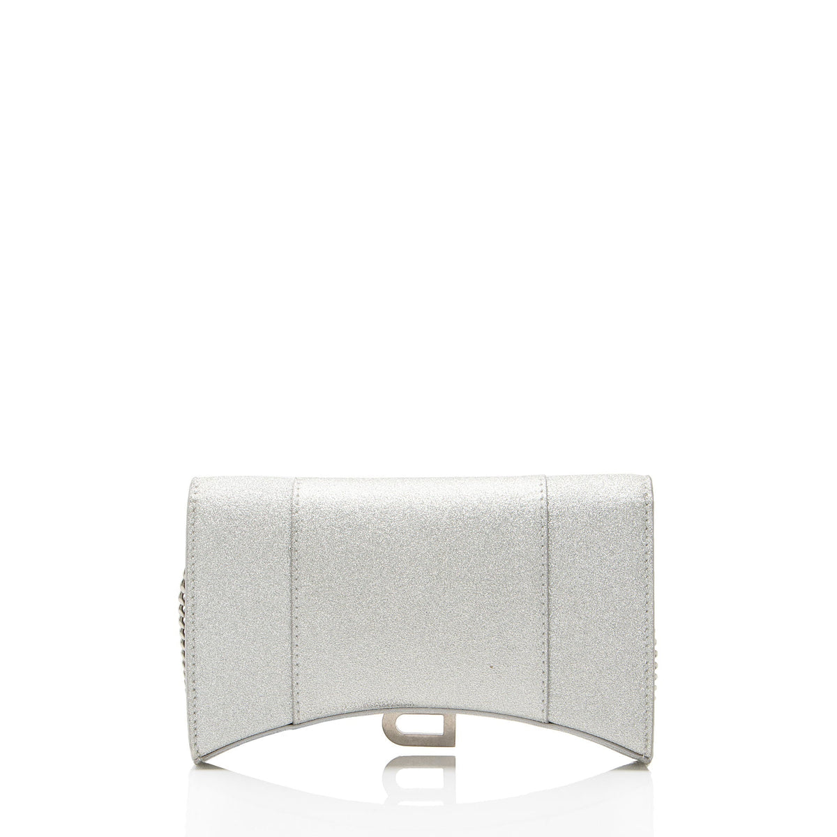 Balenciaga Glitter Hourglass XS Wallet on Chain - Silver