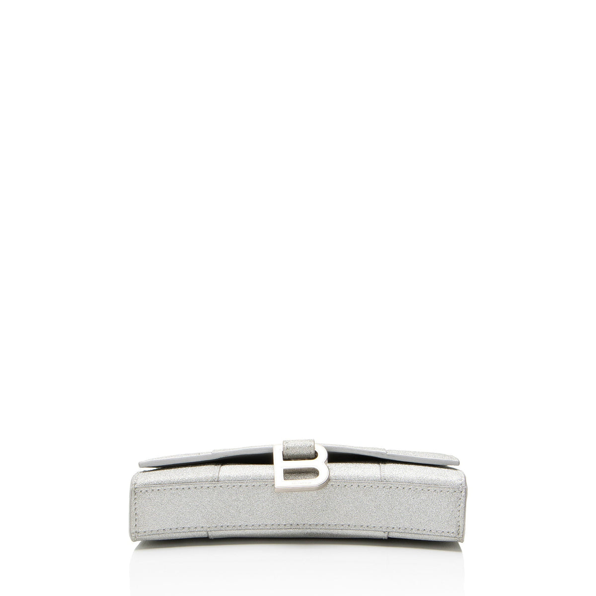 Balenciaga Glitter Hourglass XS Wallet on Chain - Silver
