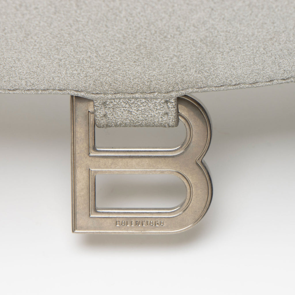 Balenciaga Glitter Hourglass XS Wallet on Chain - Silver