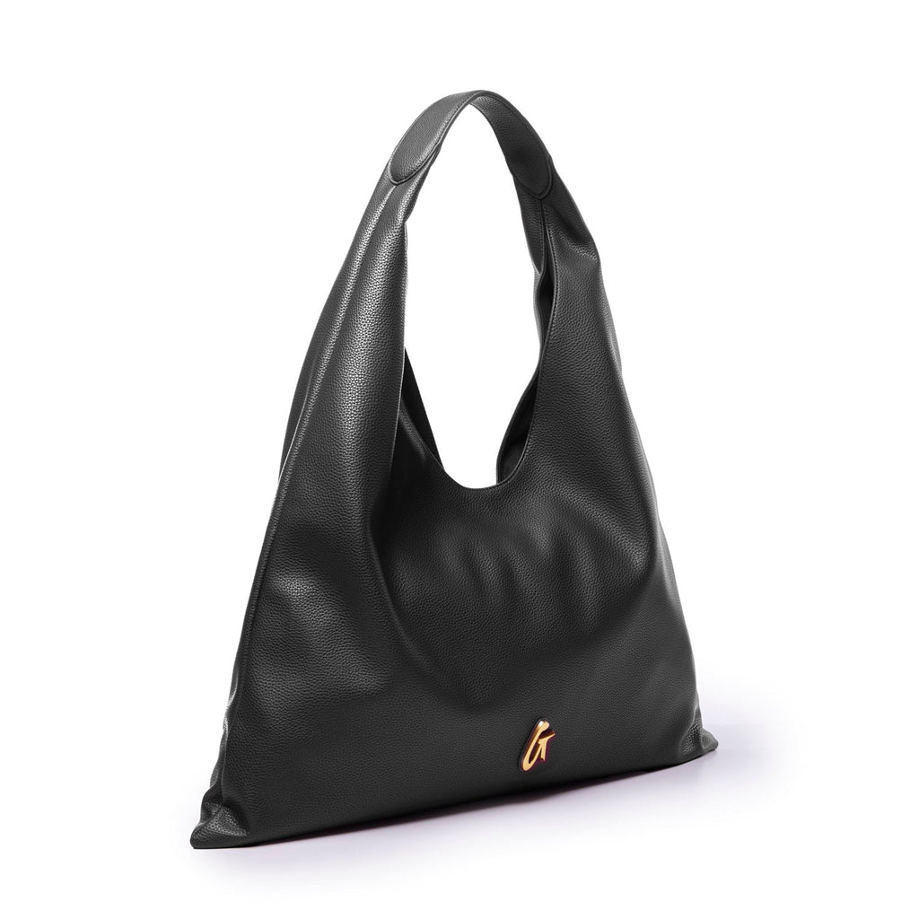 PEBBLE HOBO SHOULDER BAG - BLACK