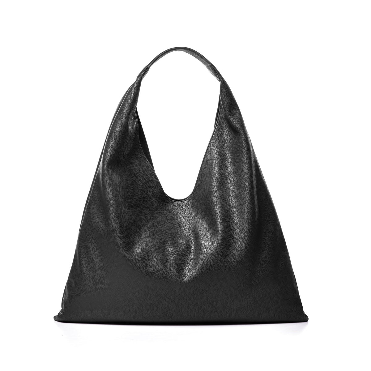PEBBLE HOBO SHOULDER BAG - BLACK
