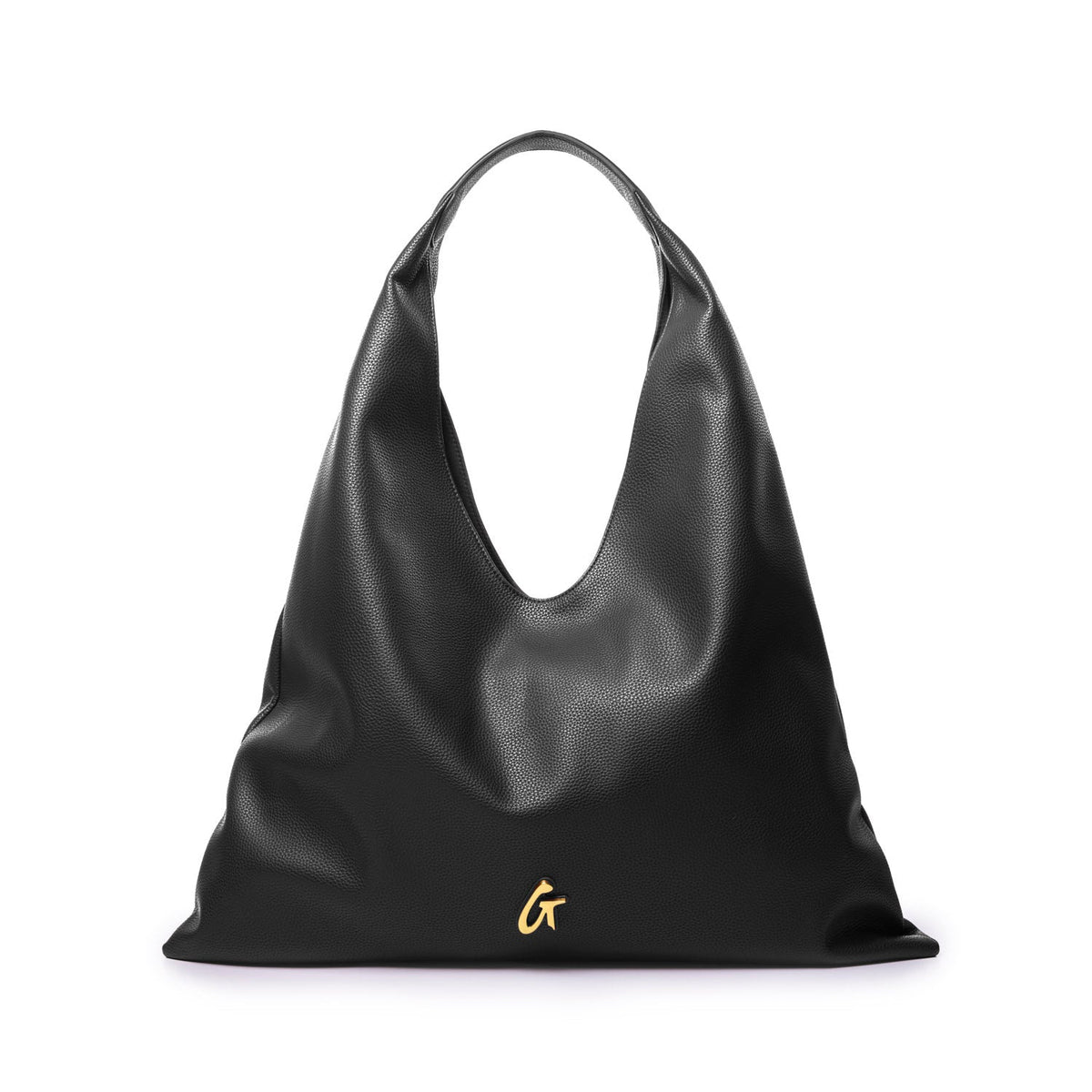 PEBBLE HOBO SHOULDER BAG - BLACK