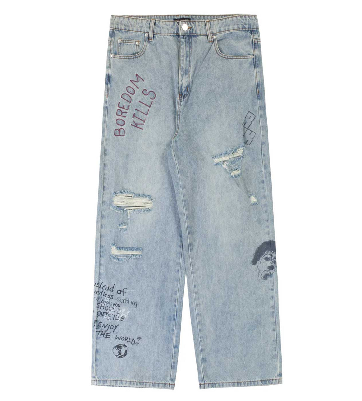 Boredom Kills Scribble Denim Wash