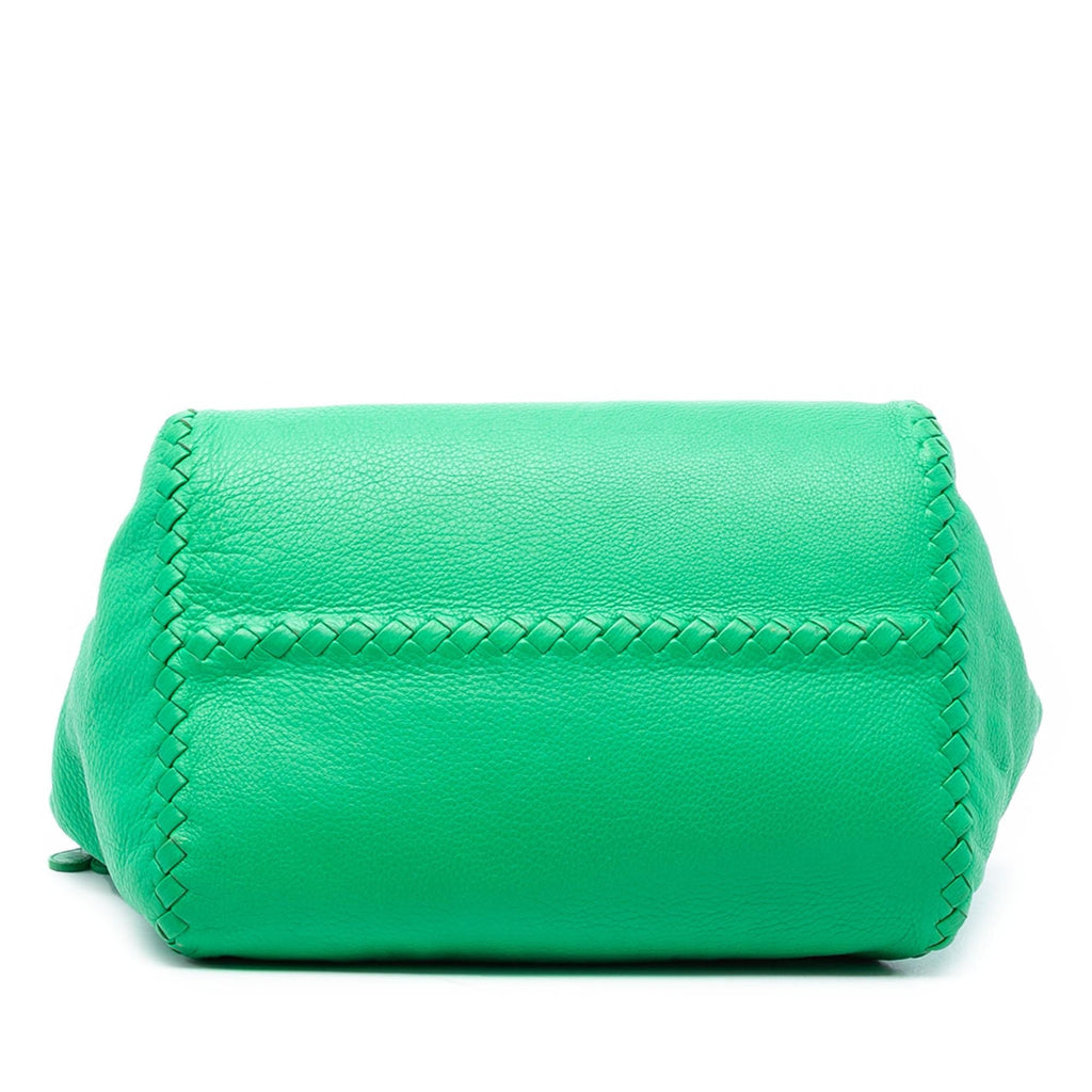 Bottega Veneta Intrecciato Trimmed Cervo Tote Bag - Green