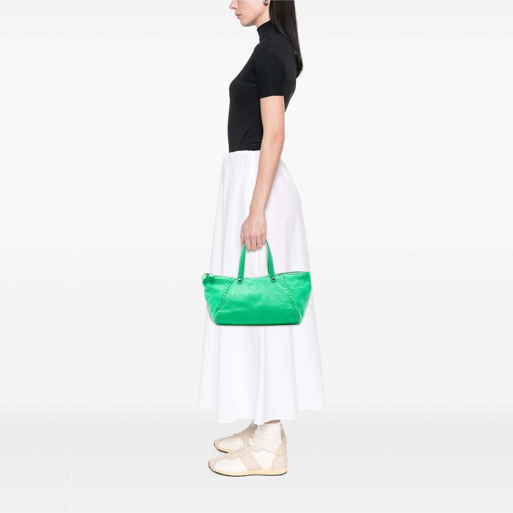 Bottega Veneta Intrecciato Trimmed Cervo Tote Bag - Green